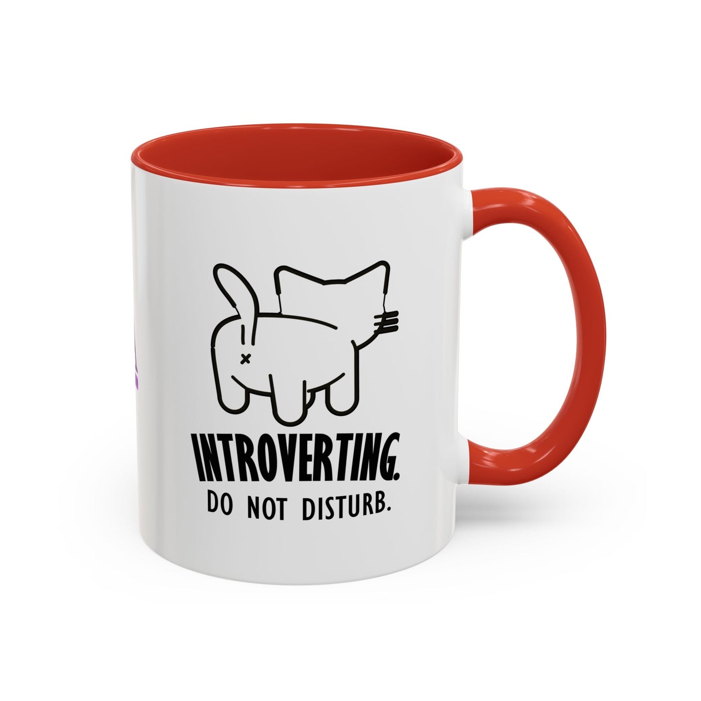 Introverting. Do Not Disturb. Two-Tone Cat Coffee Mug (11oz & 15oz)