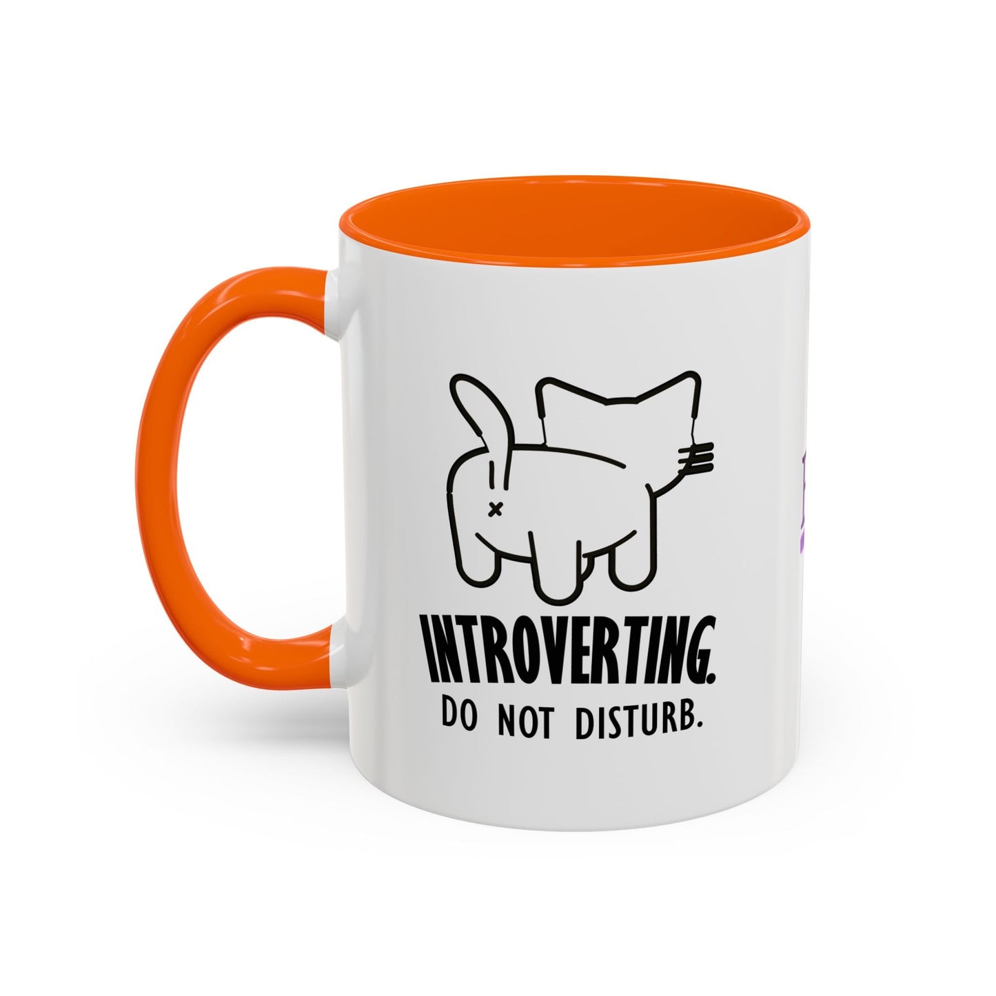 Introverting. Do Not Disturb. Two-Tone Cat Coffee Mug (11oz & 15oz)