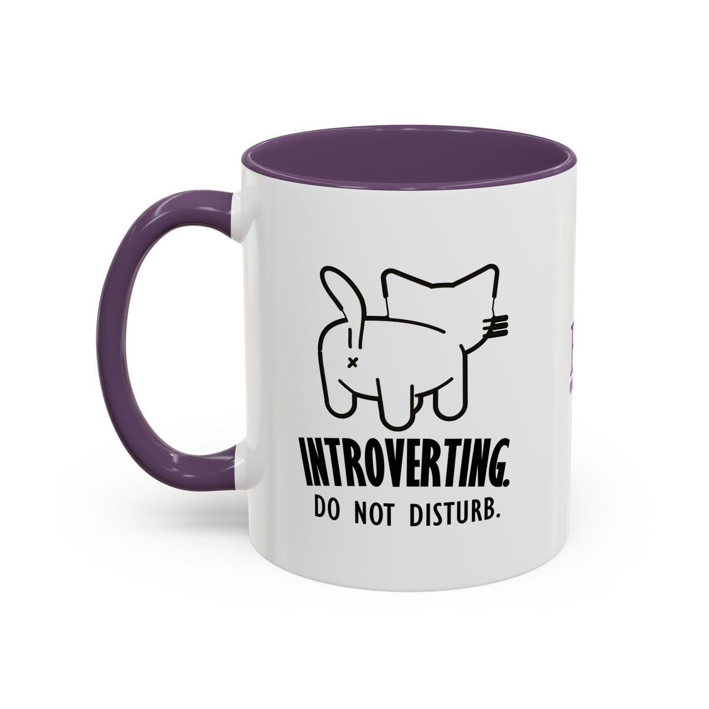Introverting. Do Not Disturb. Two-Tone Cat Coffee Mug (11oz & 15oz)