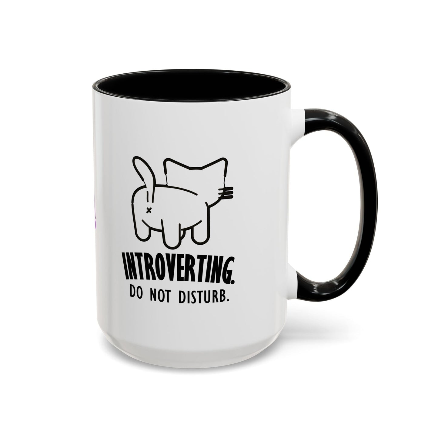 Introverting. Do Not Disturb. Two-Tone Cat Coffee Mug (11oz & 15oz)
