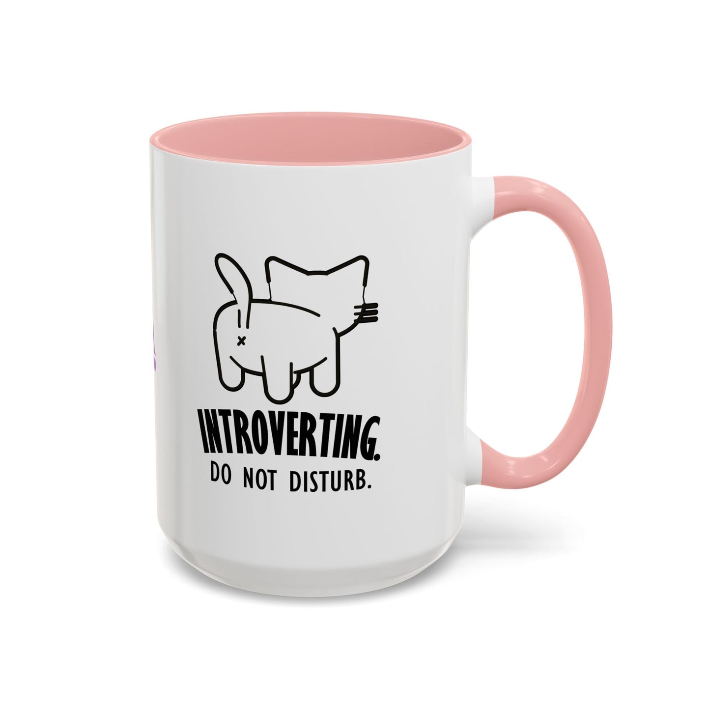 Introverting. Do Not Disturb. Two-Tone Cat Coffee Mug (11oz & 15oz)