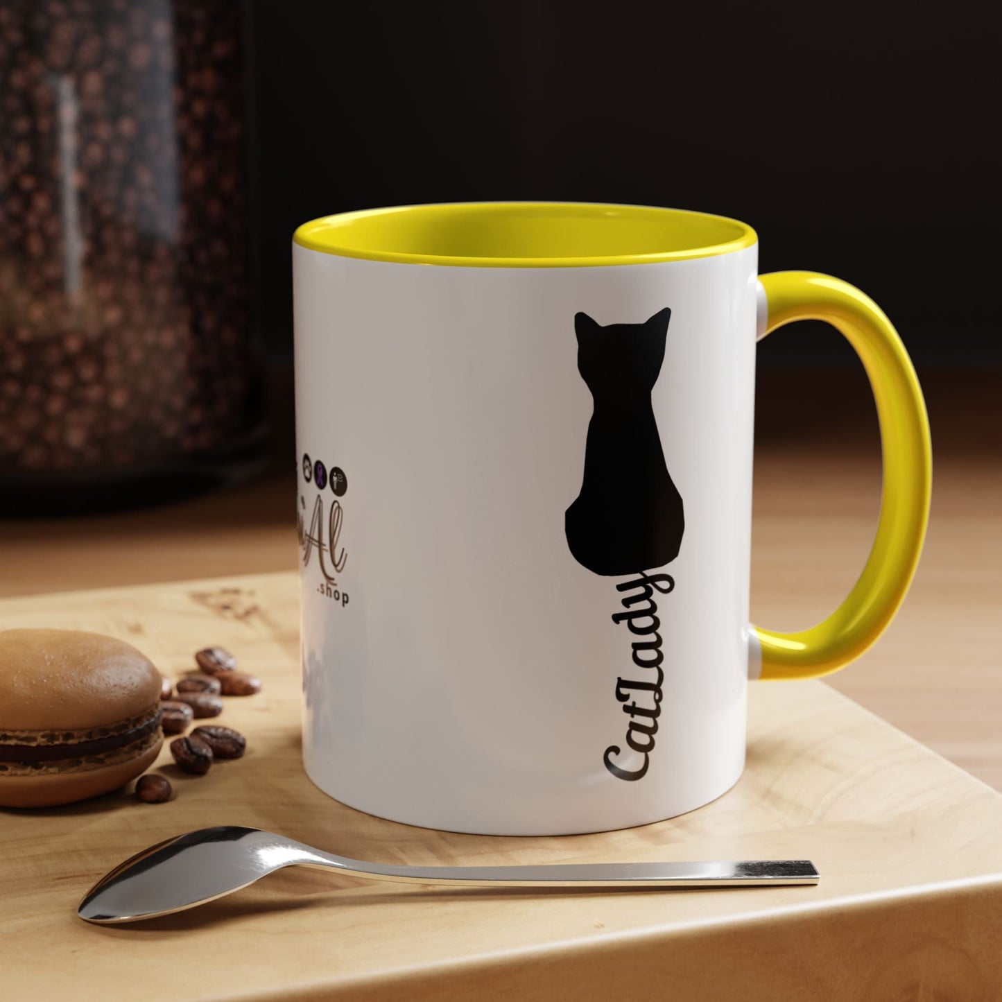 Cursive Tail Cat Lady Coffee Mug