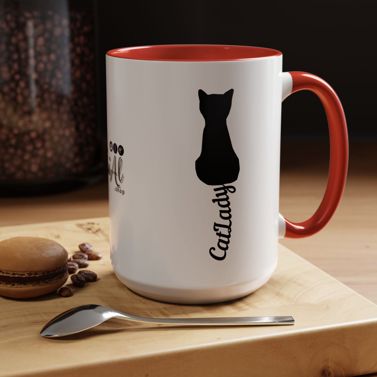 Cursive Tail Cat Lady Coffee Mug