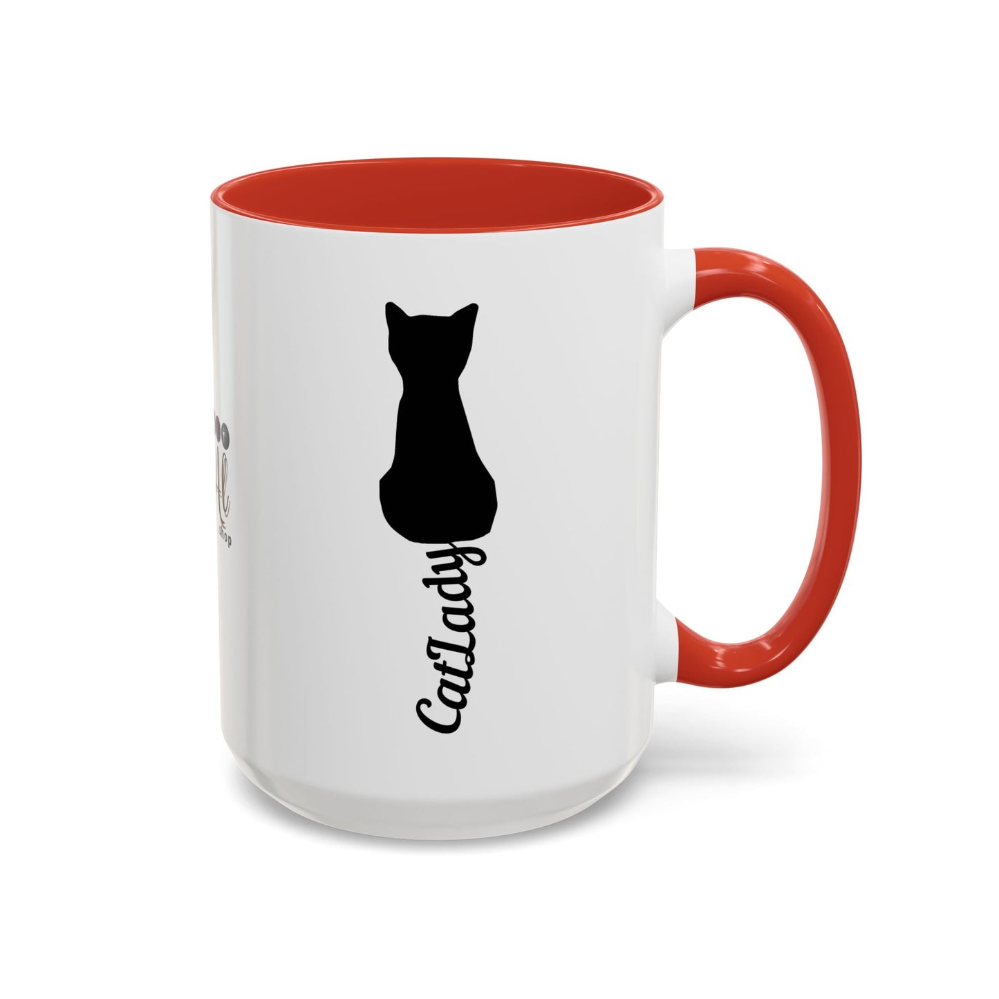 Cursive Tail Cat Lady Coffee Mug