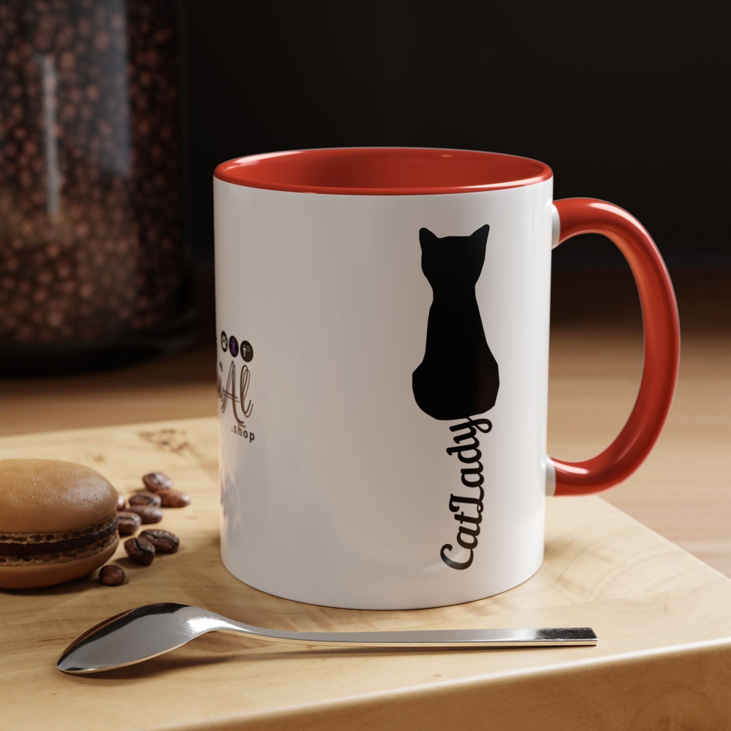 Cursive Tail Cat Lady Coffee Mug