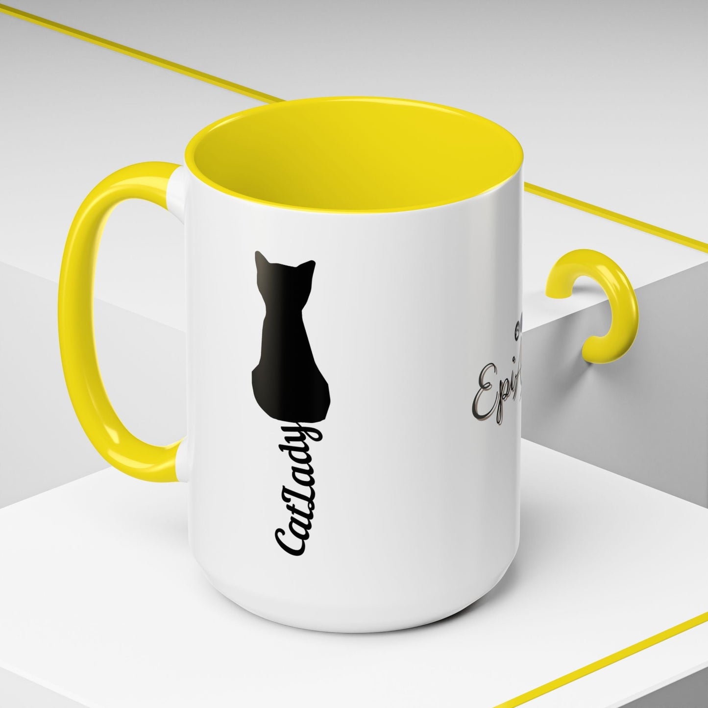 Cursive Tail Cat Lady Coffee Mug