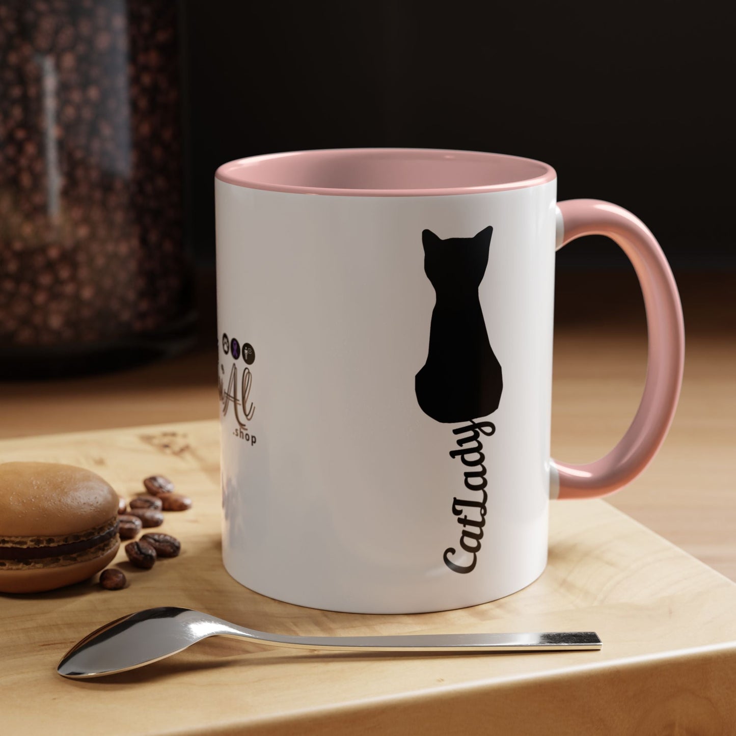 Cursive Tail Cat Lady Coffee Mug