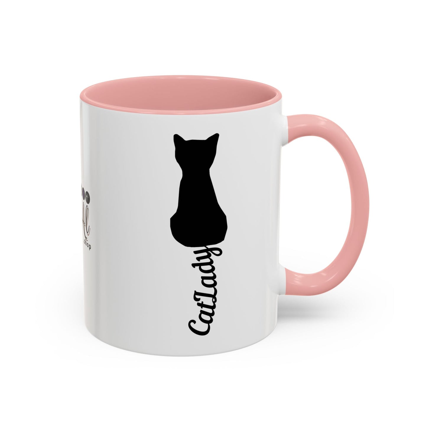 Cursive Tail Cat Lady Coffee Mug