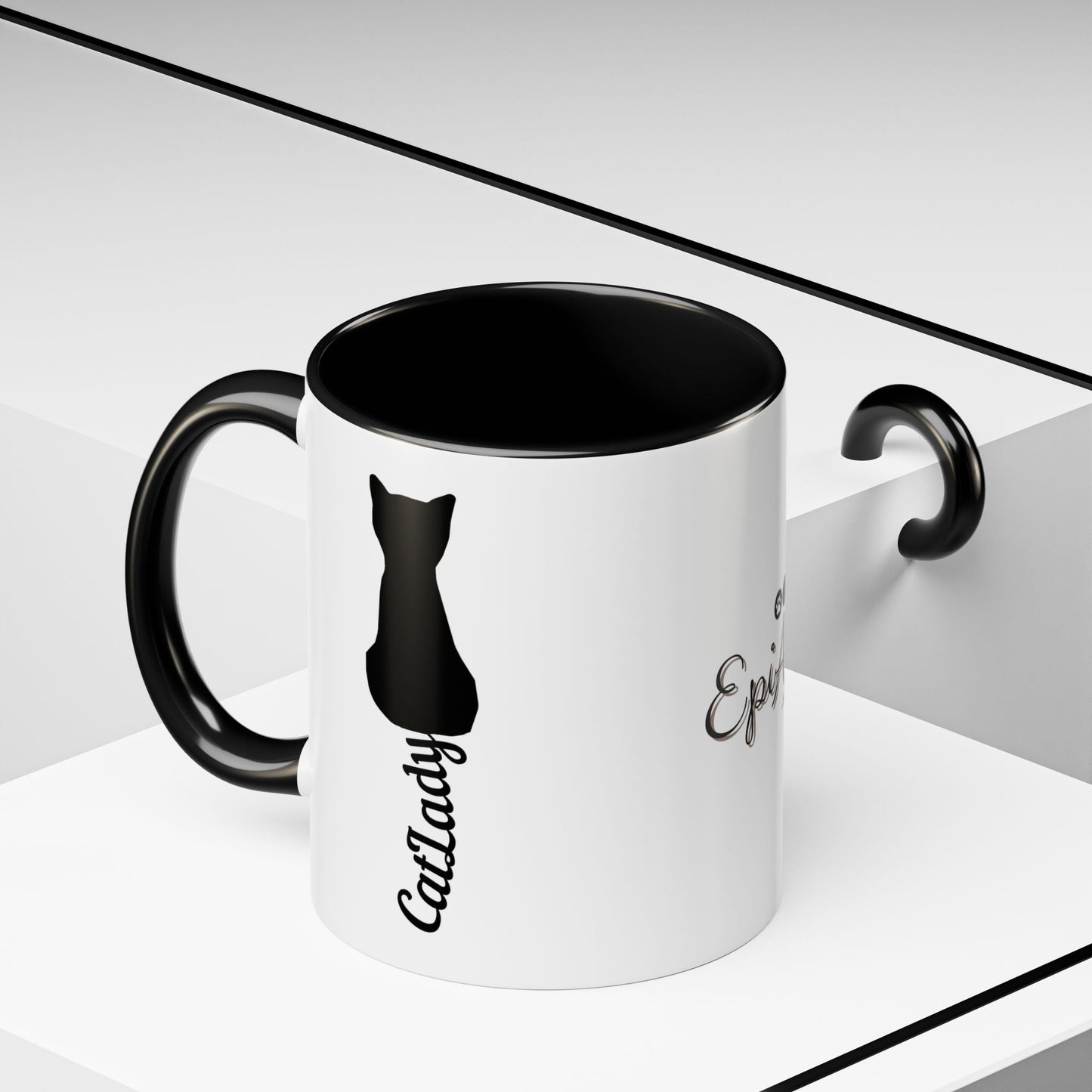 Cursive Tail Cat Lady Coffee Mug