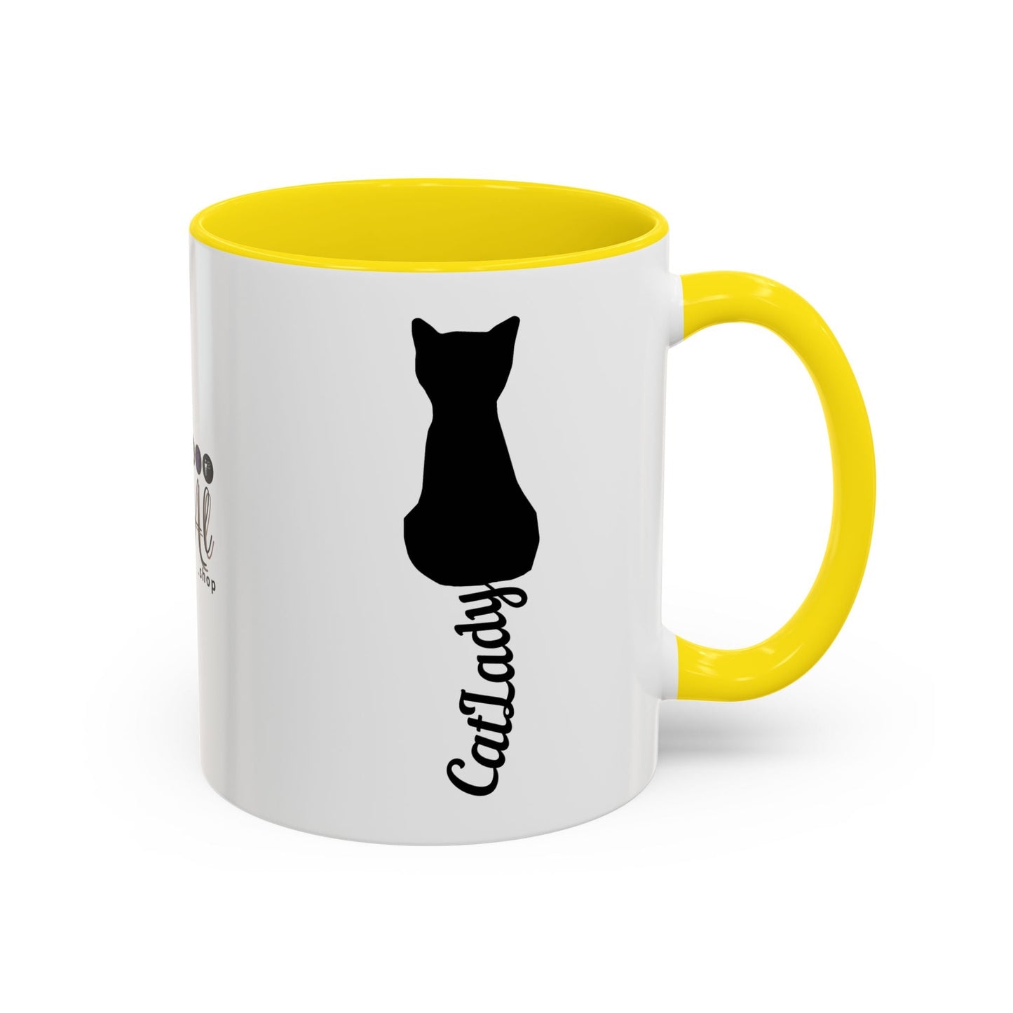 Cursive Tail Cat Lady Coffee Mug