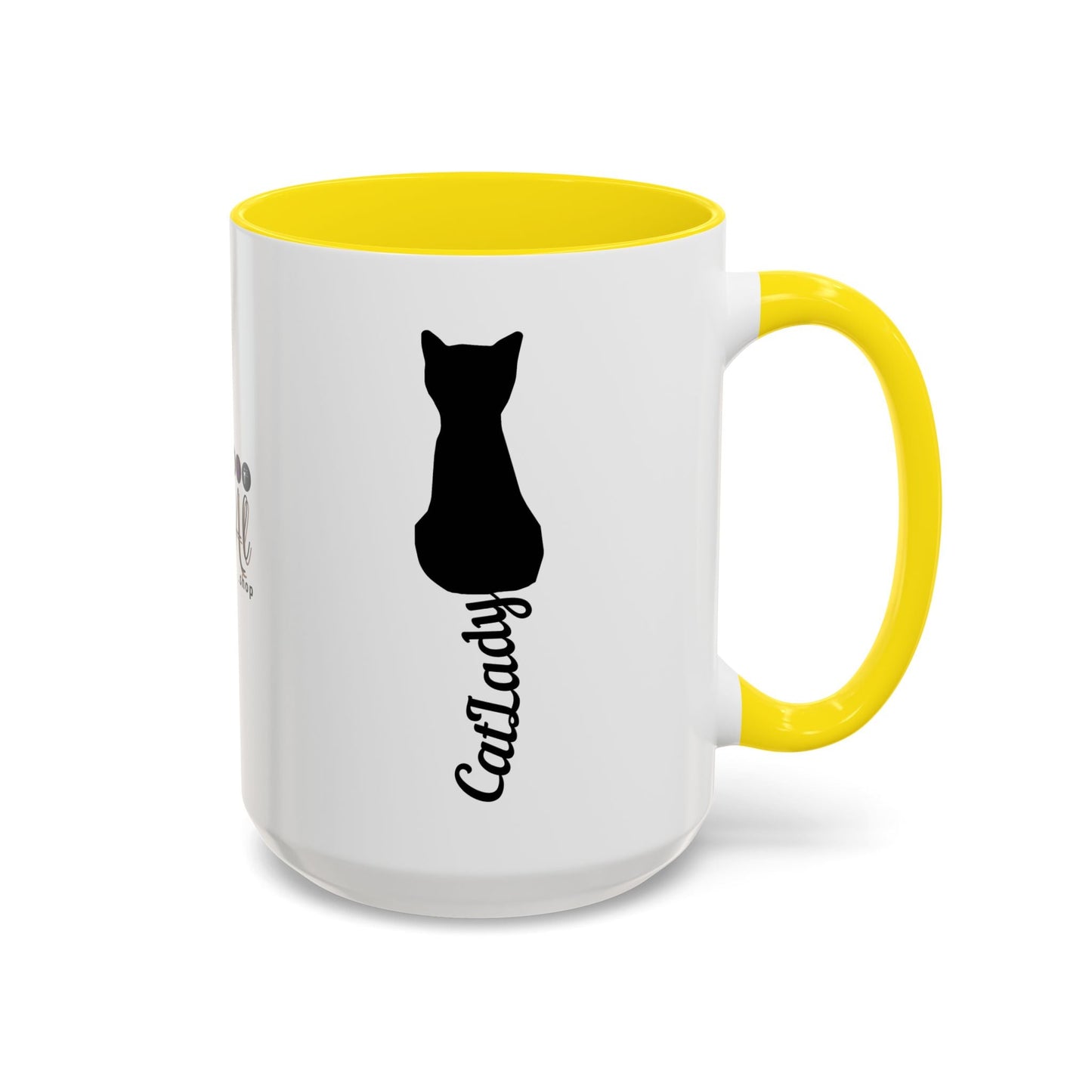 Cursive Tail Cat Lady Coffee Mug